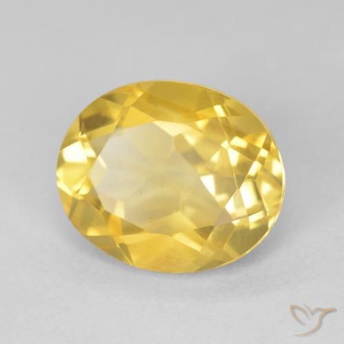 Citrino Dorado medio natural de 4.43 ct, Ovalada, VVS-VS
