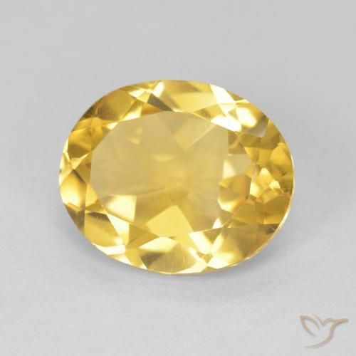 Citrino Dorado medio natural de 4.08 ct, Ovalada, VVS