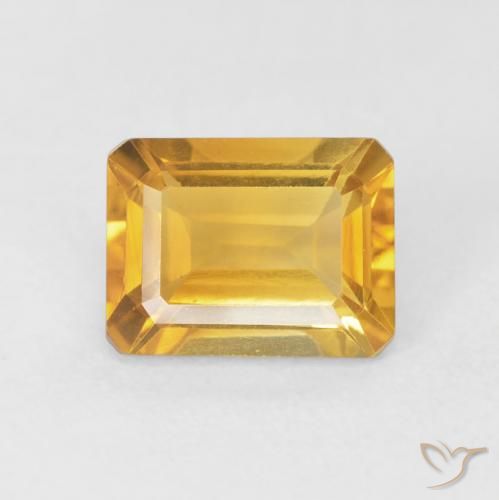 1.77ct Natural Dorado medio Citrino, corte esmeralda, VVS