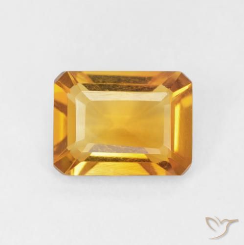 1.32ct Natural Dorado-naranja medio Citrino, corte esmeralda, VVS
