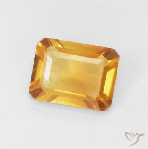 Citrino Dorado-naranja medio natural de 1.32 ct, Corte Octágono / Esmeralda, VVS