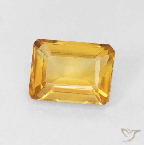 Citrino Naranja dorado natural de 1.55 ct, Corte Octágono / Esmeralda, VVS