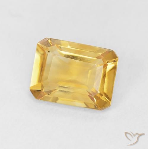 Citrino Dorado intenso natural de 1.37 ct, Corte Octágono / Esmeralda, VVS