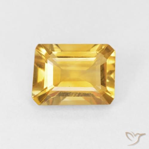 1.35ct Natural Dorado Citrino, corte esmeralda, VVS