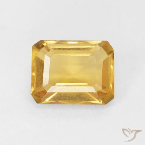1.66ct Natural Dorado intenso Citrino, corte esmeralda, VVS