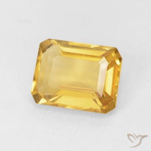 Citrino Dorado intenso natural de 1.66 ct, Corte Octágono / Esmeralda, VVS