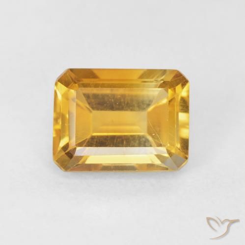 1.54ct Natural Dorado naranja Citrino, corte esmeralda, VVS