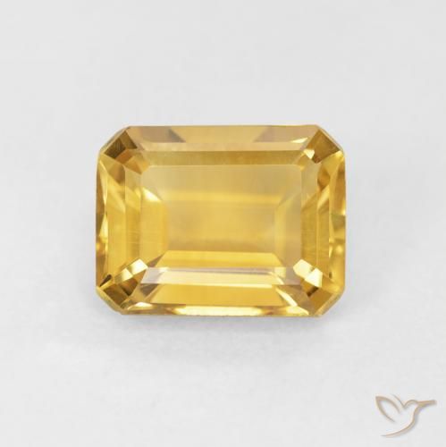 1.57ct Natural Dorado Citrino, corte esmeralda, VVS