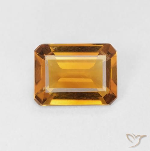 1.10ct Natural Medium Light-Golden Citrino, corte esmeralda, VS