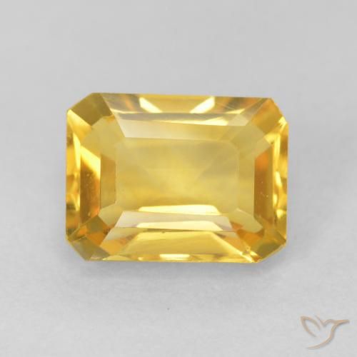 1.76ct Natural Naranja dorado Citrino, corte esmeralda, VVS