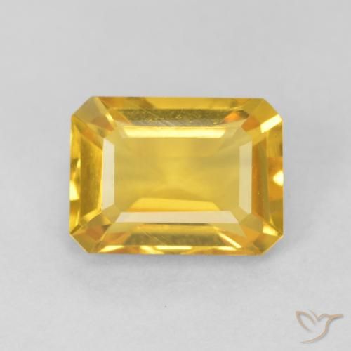 1.56ct Natural Dorado claro Citrino, corte esmeralda, VVS