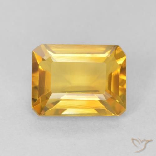 1.51ct Natural Dorado claro Citrino, corte esmeralda, VVS