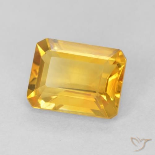 Citrino Dorado claro natural de 1.51 ct, Corte Octágono / Esmeralda, VVS