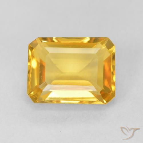1.78ct Natural Dorado medio Citrino, corte esmeralda, VVS
