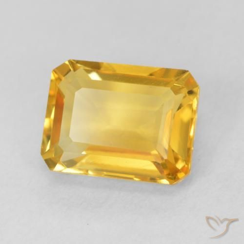 Citrino Dorado medio natural de 1.78 ct, Corte Octágono / Esmeralda, VVS
