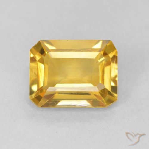 1.42ct Natural Dorado medio Citrino, corte esmeralda, VVS