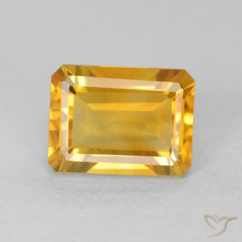 1.63ct Natural Dorado naranja Citrino, corte esmeralda, VVS