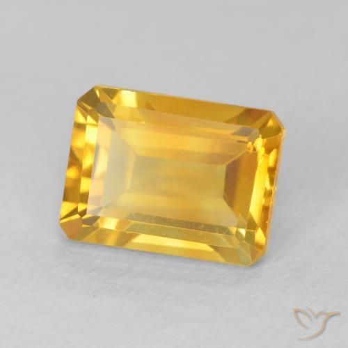 Citrino Dorado naranja natural de 1.63 ct, Corte Octágono / Esmeralda, VVS