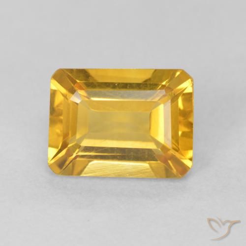 1.47ct Natural Dorado claro Citrino, corte esmeralda, VVS