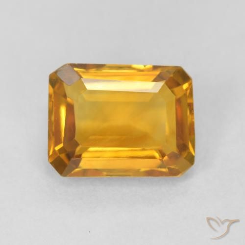 1.52ct Natural Dorado naranja Citrino, corte esmeralda, VVS