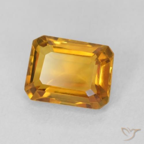 Citrino Dorado naranja natural de 1.52 ct, Corte Octágono / Esmeralda, VVS