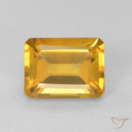 1.54ct Natural Dorado naranja Citrino, corte esmeralda, VVS