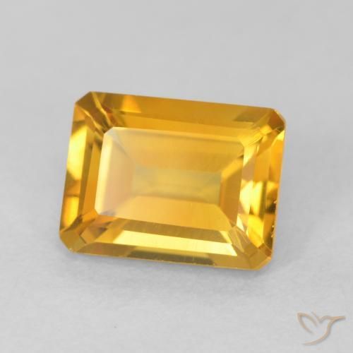 Citrino Dorado naranja natural de 1.54 ct, Corte Octágono / Esmeralda, VVS