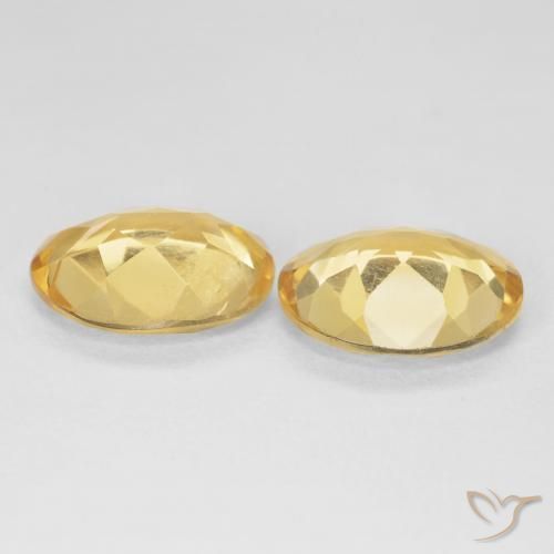 Gemas de Citrino Dorado medio natural de 6.64 ct, Ovalada, VS