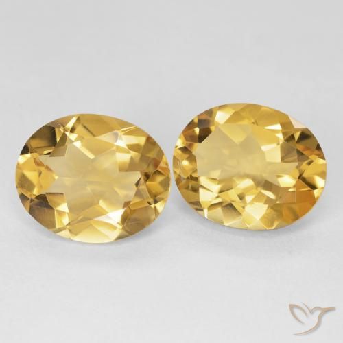 Gemas de Citrino Dorado intenso natural de 7.89 ct, Ovalada, VS