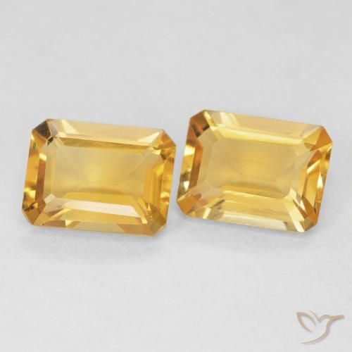 Gemas de Citrino Dorado medio natural de 2.73 ct, Corte Octágono / Esmeralda, VVS-VS