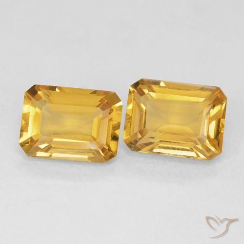 Gemas de Citrino Dorado medio natural de 2.80 ct, Corte Octágono / Esmeralda, VVS-VS