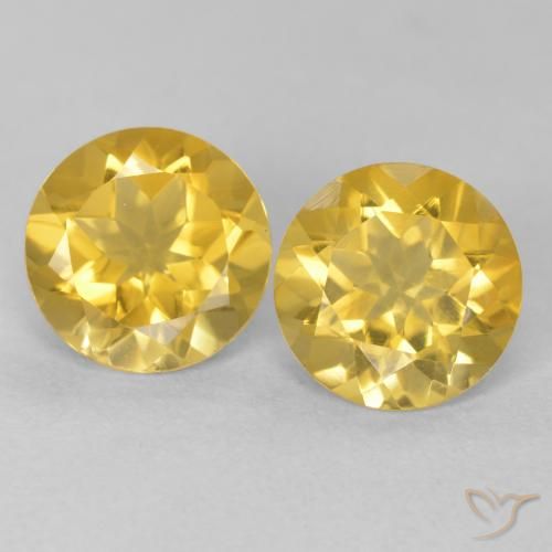 3.39ctw Natural Dorado medio Citrino, Redondo, VVS-VS