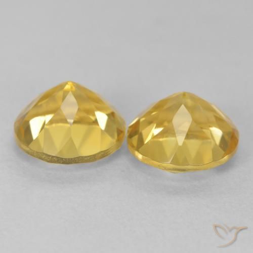 Gemas de Citrino Naranja dorado natural de 3.92 ct, Redondo, VVS-VS