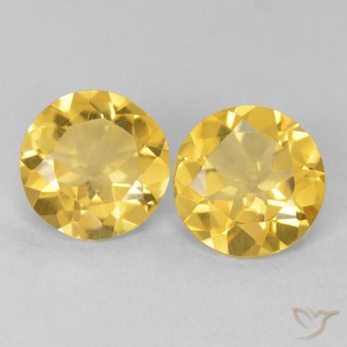 2.81ctw Natural Dorado medio Citrino, Redondo, VVS-VS