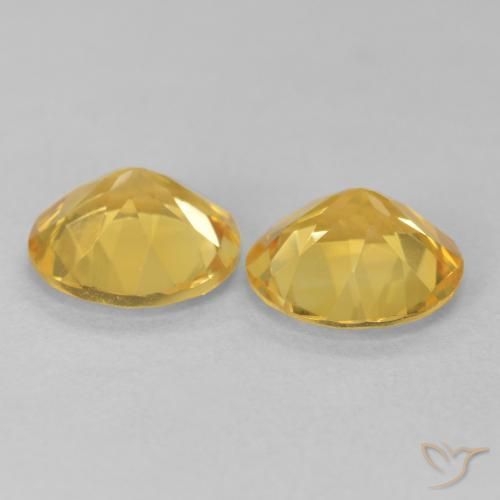 Gemas de Citrino Dorado medio natural de 2.81 ct, Redondo, VVS-VS