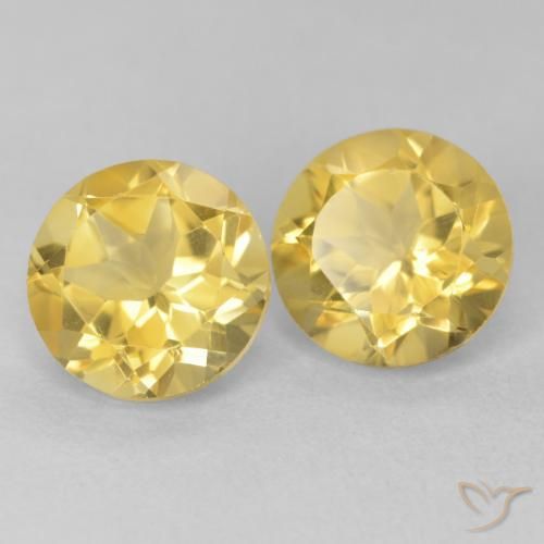 Gemas de Citrino Naranja dorado natural de 3.58 ct, Redondo, VVS-VS