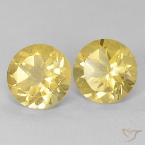 Gemas de Citrino Amarillo toscana natural de 3.64 ct, Redondo, VVS-VS