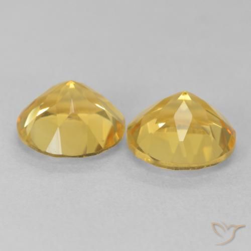 Gemas de Citrino Amarillo toscana natural de 3.49 ct, Redondo, VVS-VS