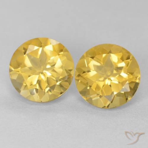3.57ctw Natural Dorado medio Citrino, Redondo, VVS-VS