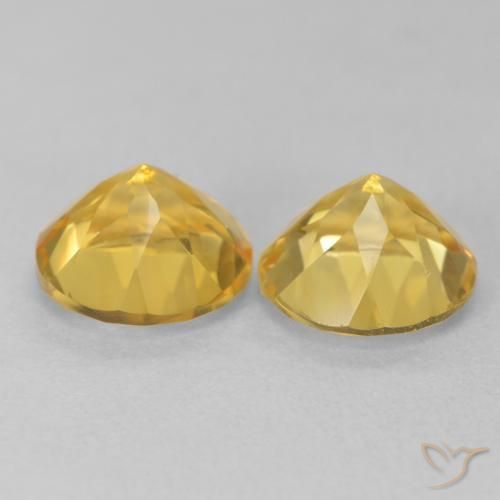Gemas de Citrino Dorado medio natural de 3.57 ct, Redondo, VVS-VS