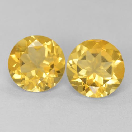 3.13ctw Natural Dorado medio Citrino, Redondo, VVS-VS