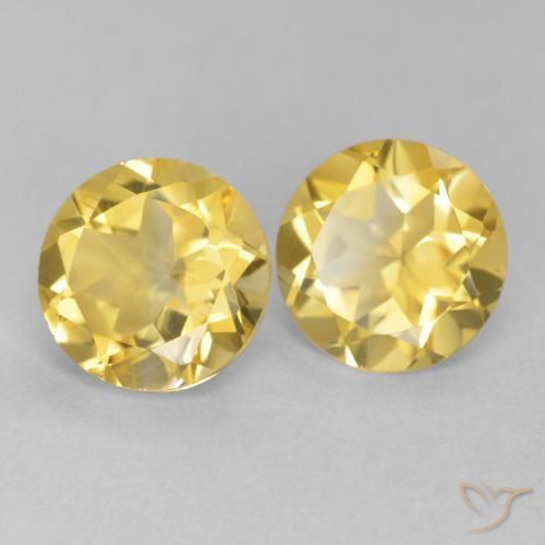 Gemas de Citrino Amarillo toscana natural de 3.04 ct, Redondo, VVS-VS