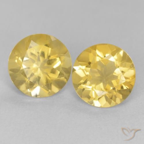 3.48ctw Natural Amarillo medio Citrino, Redondo, VVS-VS