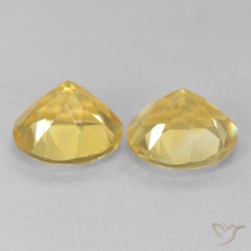 Gemas de Citrino Amarillo medio natural de 3.48 ct, Redondo, VVS-VS