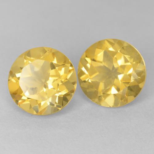 Gemas de Citrino Naranja dorado natural de 3.87 ct, Redondo, VVS-VS