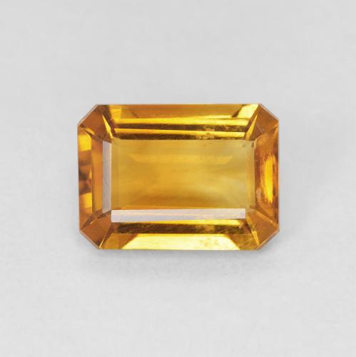1.11ct Natural Dorado naranja intenso Citrino, corte esmeralda, VVS-VS