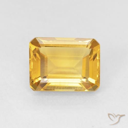 1.49ct Natural Dorado Citrino, corte esmeralda, VVS-VS