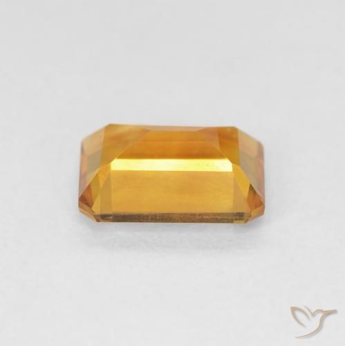 Citrino Medium Light Orange-Gold natural de 1.23 ct, Corte Octágono / Esmeralda, VVS-VS