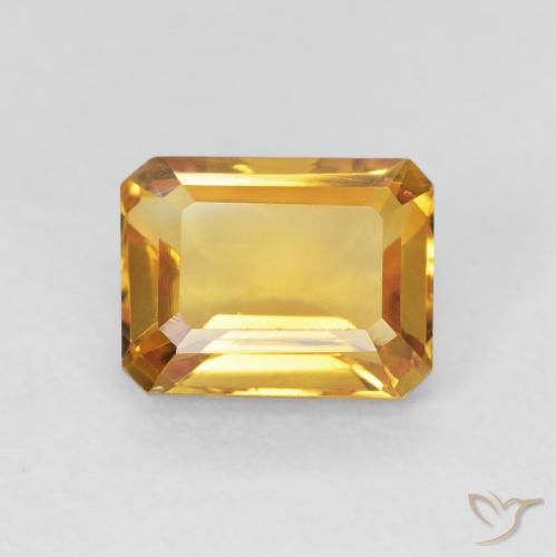1.62ct Natural Medium Light-Golden Citrino, corte esmeralda, VVS-VS