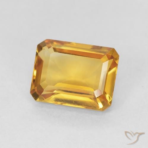 Citrino Medium Light-Golden natural de 1.62 ct, Corte Octágono / Esmeralda, VVS-VS